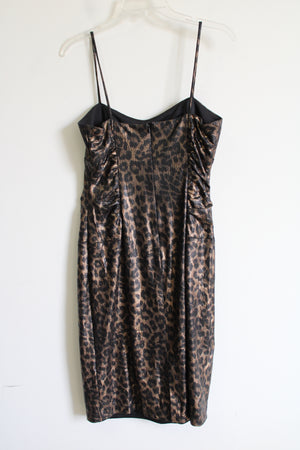 NEW Joseph Ribkoff Leopard Print Brown & Black Dress | 10