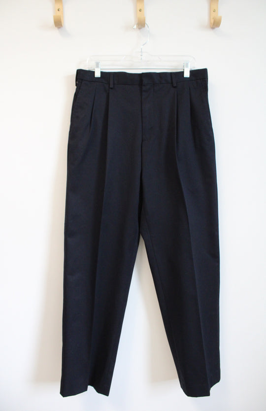 Lands' End Tailored Fit Navy Dress Pants | 34
