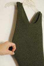 NEW Anthropologie Olive Green Sleeveless Knit Maxi Dress | L