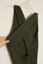 NEW Anthropologie Olive Green Sleeveless Knit Maxi Dress | L