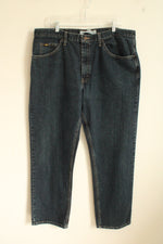 Lee Dark Wash Regular Fit Straight Leg Jeans | 40x30