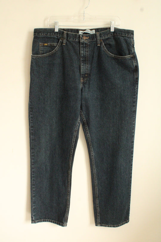 Lee Dark Wash Regular Fit Straight Leg Jeans | 40x30
