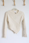 NEW Le Lis Asymmetrical Cream Sweater | M