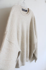 David Taylor Cream Chunky Knit Sweater | 3XL