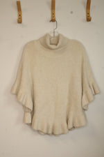 Akemi + Kin Ivory Fuzzy Cape with Sleeves | OS
