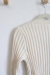 NEW Le Lis Asymmetrical Cream Sweater | M