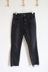 Gap Vintage Slim High Rise Black Frayed Hem Jeans | 8/29