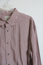 Cabela's Red & Beige Striped Button Down Shirt | XL