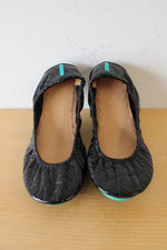 Tieks Black Crinkle Patent Leather Ballet Flats | Size 8