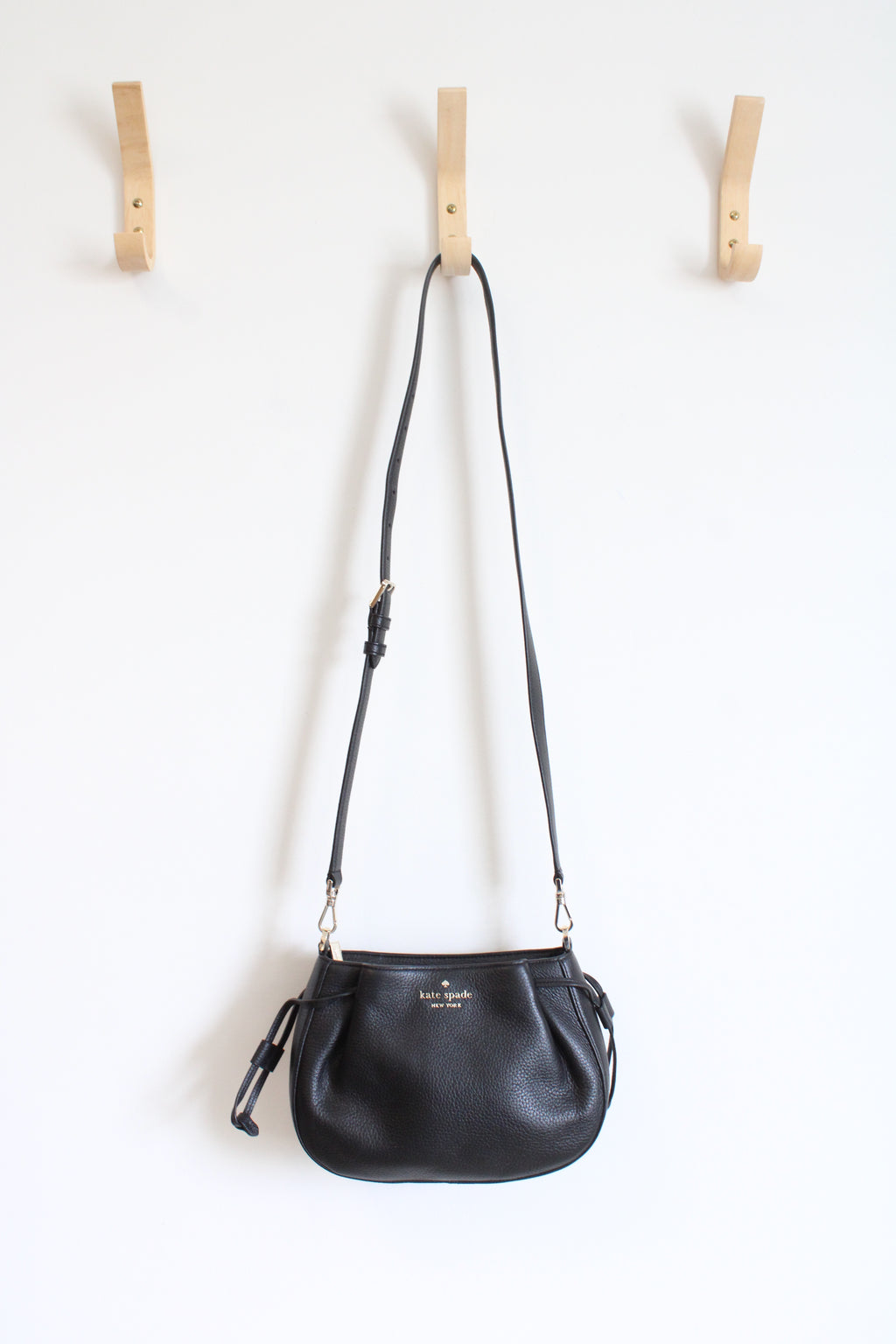 Kate Spade Black Pebble Leather Dumpling Crossbody Bag