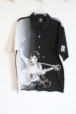 Elvis Presley Black Button Down Short Sleeved Shirt | M