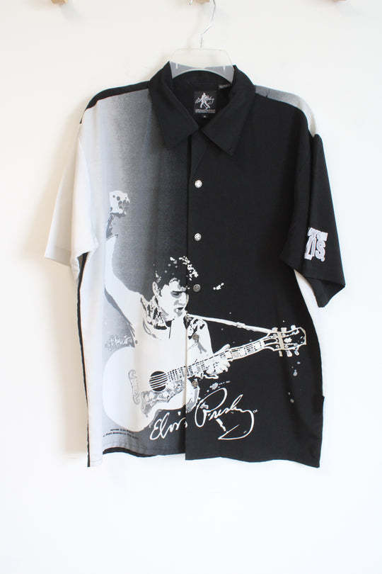 Elvis Presley Black Button Down Short Sleeved Shirt | M