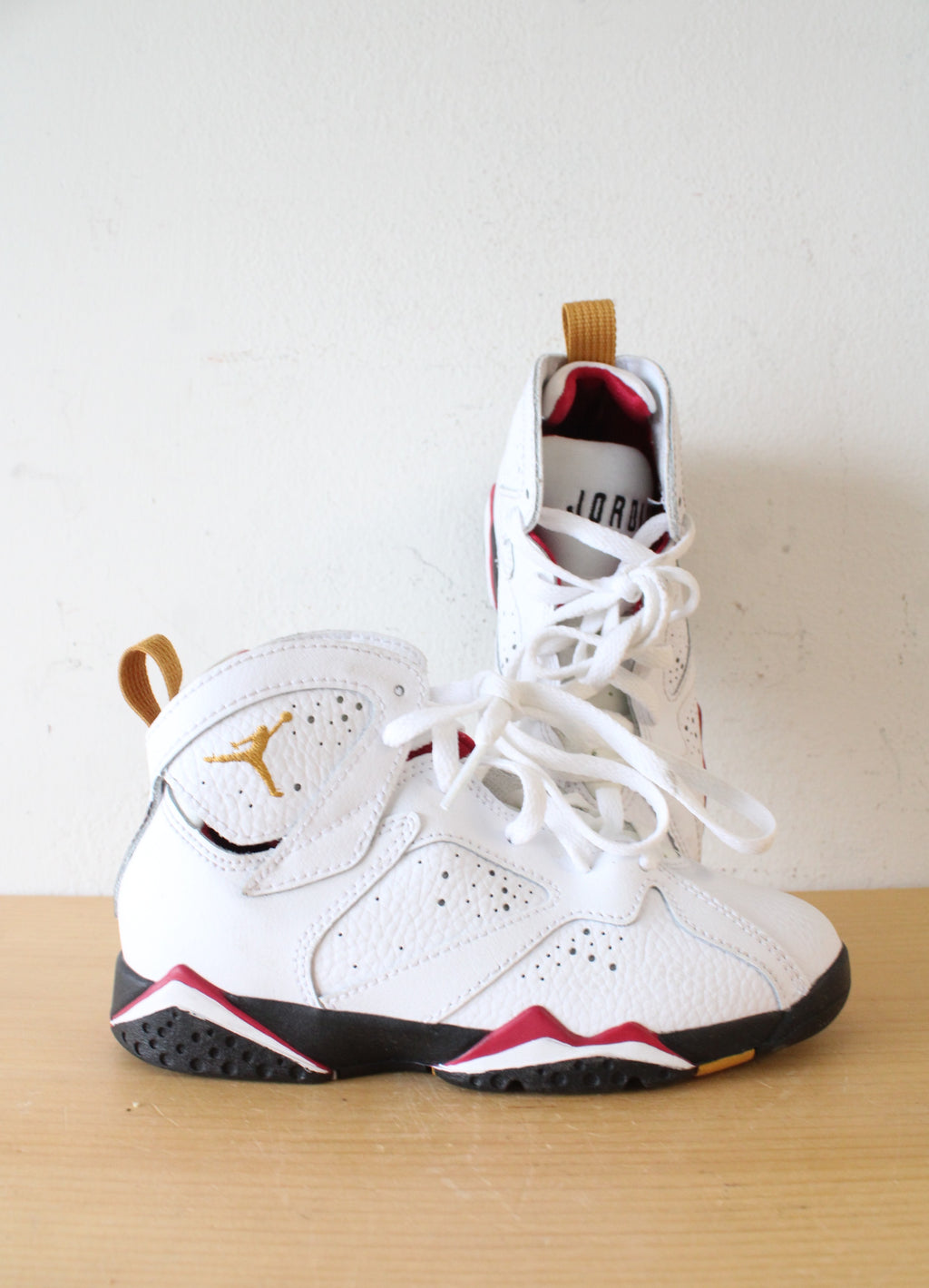 Air Jordan 7 Retro Cardinal White Black & Red Shoes | 12C