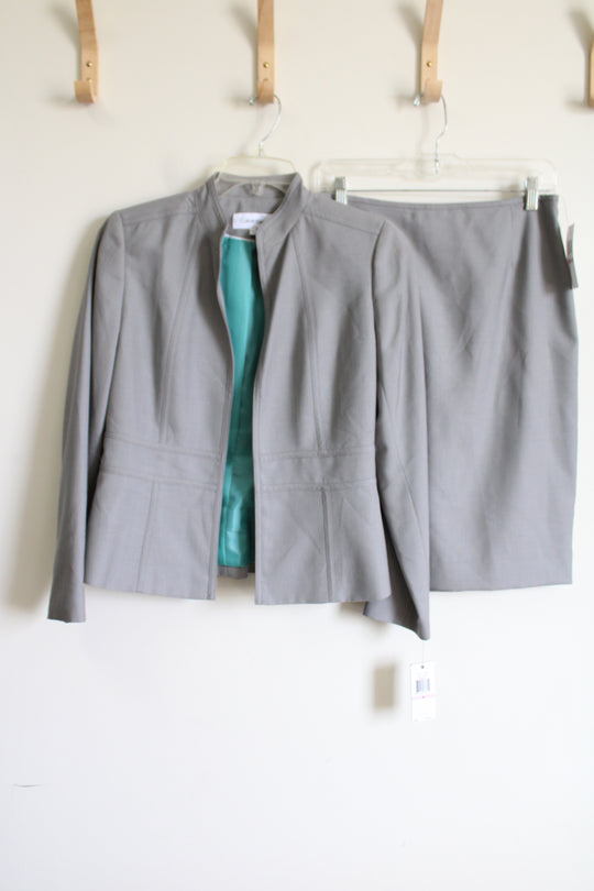 NEW Calvin Klein Gray Stone Skirt Suit Set | 6