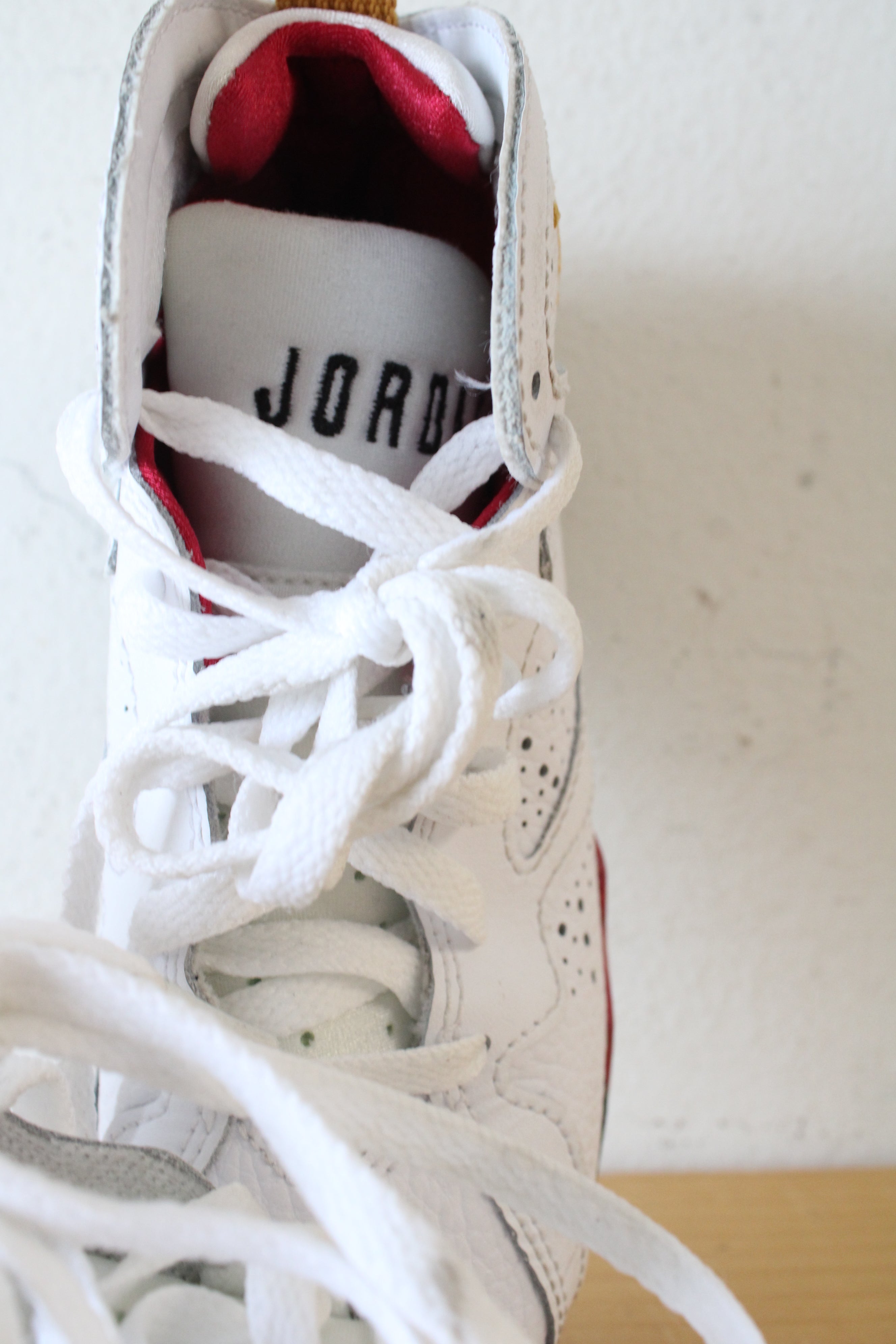 Air Jordan 7 Retro Cardinal White Black & Red Shoes | 12C