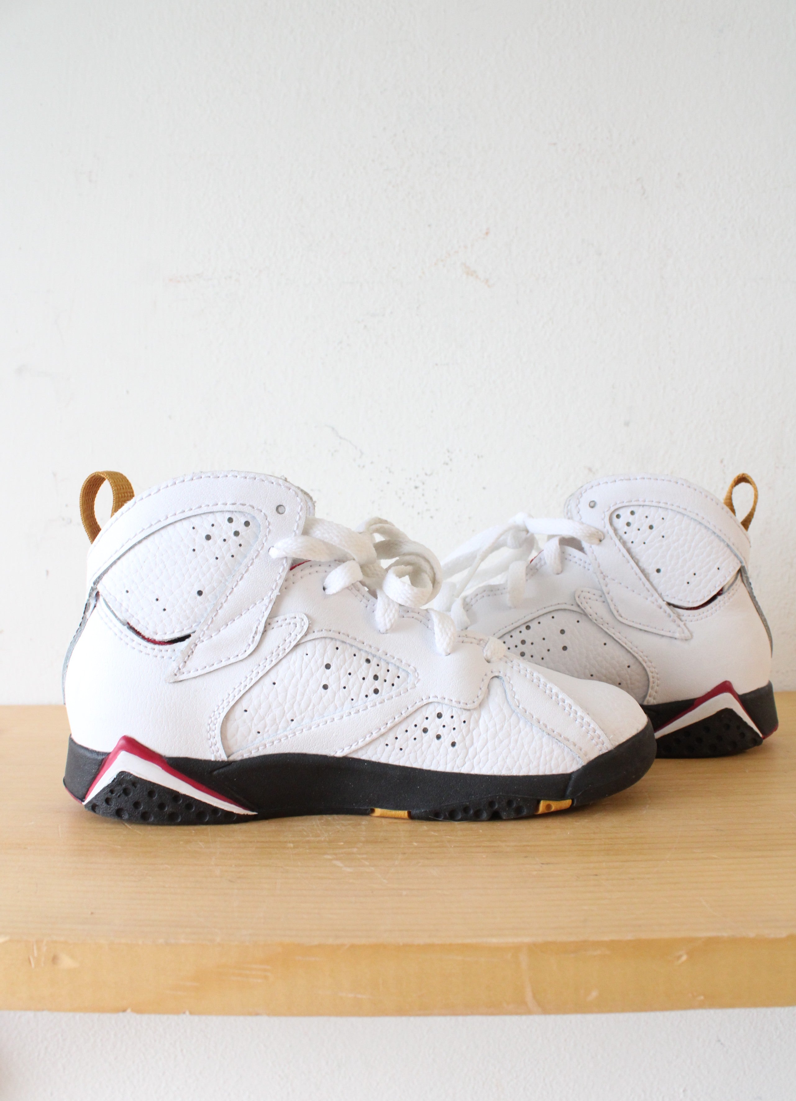 Air Jordan 7 Retro Cardinal White Black & Red Shoes | 12C