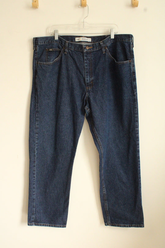 Lee Dark Wash Regular Straight Fit Jeans | 42x30