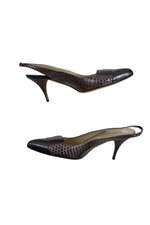 Oscar De La Renta Python Slingback Pump Shoes | Size 7.5