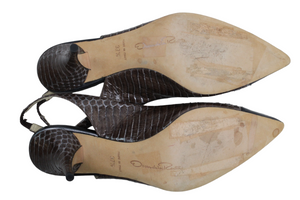 Oscar De La Renta Python Slingback Pump Shoes | Size 7.5