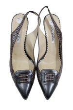 Oscar De La Renta Python Slingback Pump Shoes | Size 7.5
