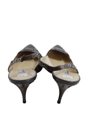 Oscar De La Renta Python Slingback Pump Shoes | Size 7.5