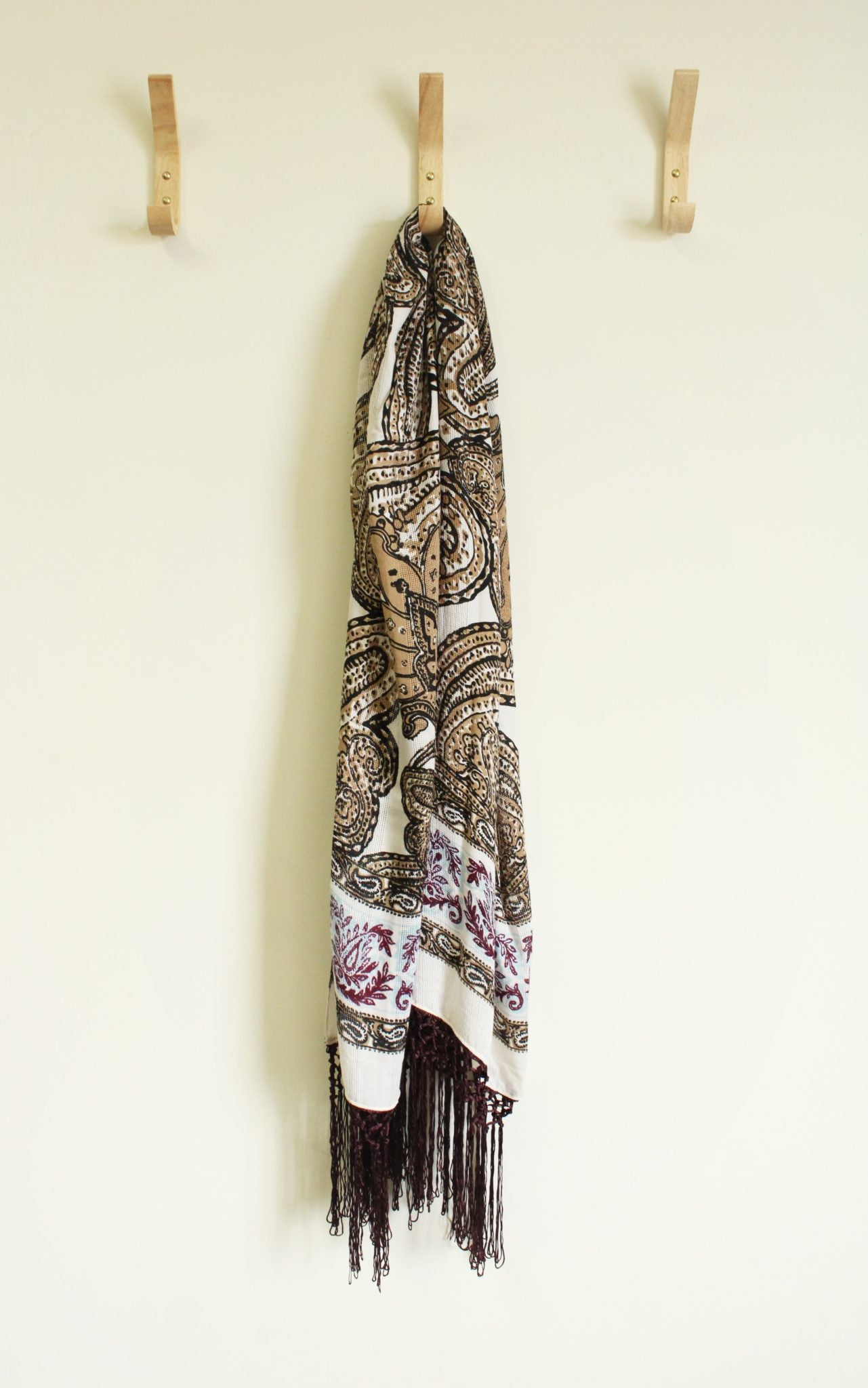 NEW Sandy & Sid Brown & Maroon Paisley Scarf | Multiple Available