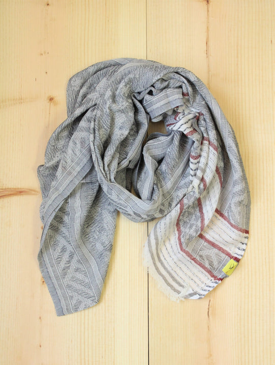 NEW Sandy & Sid Grey White & Maroon Scarf | Several Available