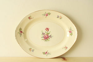Vintage Household Institute Priscilla Eggshell Nautilus Floral Platter | 13 1/2"