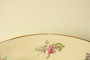 Vintage Household Institute Priscilla Eggshell Nautilus Floral Platter | 13 1/2"