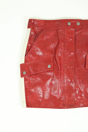 NEW Frame Atelier London-Los Angeles Red Leather Skirt | Size 29 | US Size 8