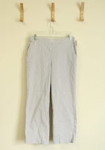 Alfred Dunner Cotton Blend Striped Summer Pants | Size 12