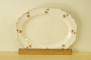 RARE Lido W.S. George White Made In The USA Poppy China Platter Serving Plate