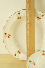 RARE Lido W.S. George White 183A Made In The USA Poppy China Bowls | Set Of 4