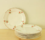 RARE Lido W.S. George Poppy Flower White Made In The USA 293A 7″ Dessert/Salad Plates | Set Of 7