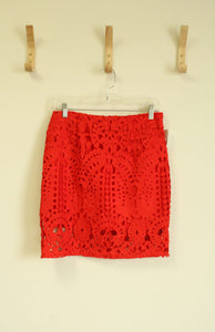 Forever 21 Poppy Red Lace Skirt | Size 12