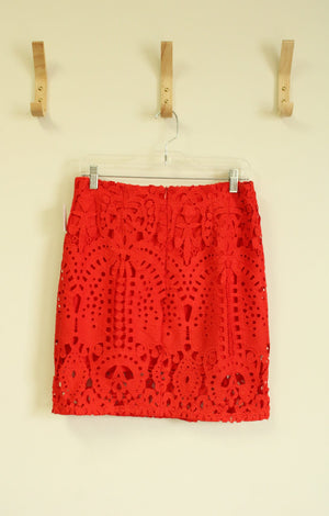 Forever 21 Poppy Red Lace Skirt | Size 12