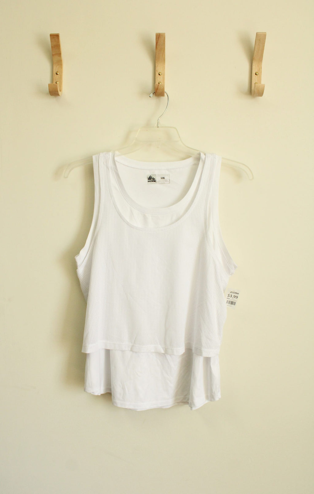 RBX Performance White Athletic Gym Tank Top | Size L