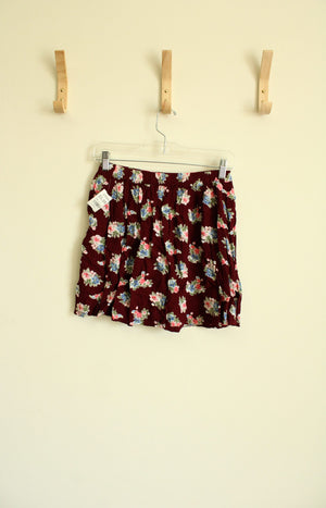 Hollister Maroon Floral Skirt | Size S