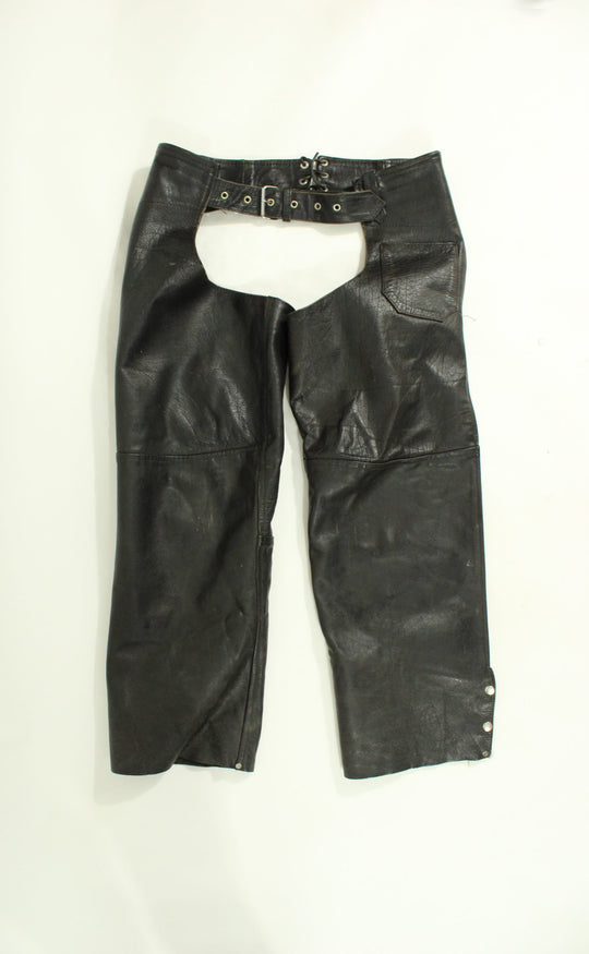 Protech Leather Apparel Genuine Leather Motorcycle Economy Chaps | Size XL