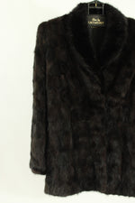 Anthony's Furs Black/Brown Genuine Fur Coat | Size XL