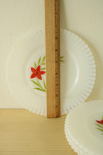 Made In The USA Red Flower Dessert/Salad Plates | 8" | Set Of 6