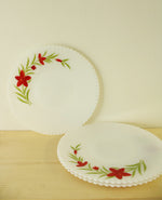 Made In The USA Red Flower Plates | 11" | Set Of 3