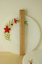 Made In The USA Red Flower Plates | 11" | Set Of 3