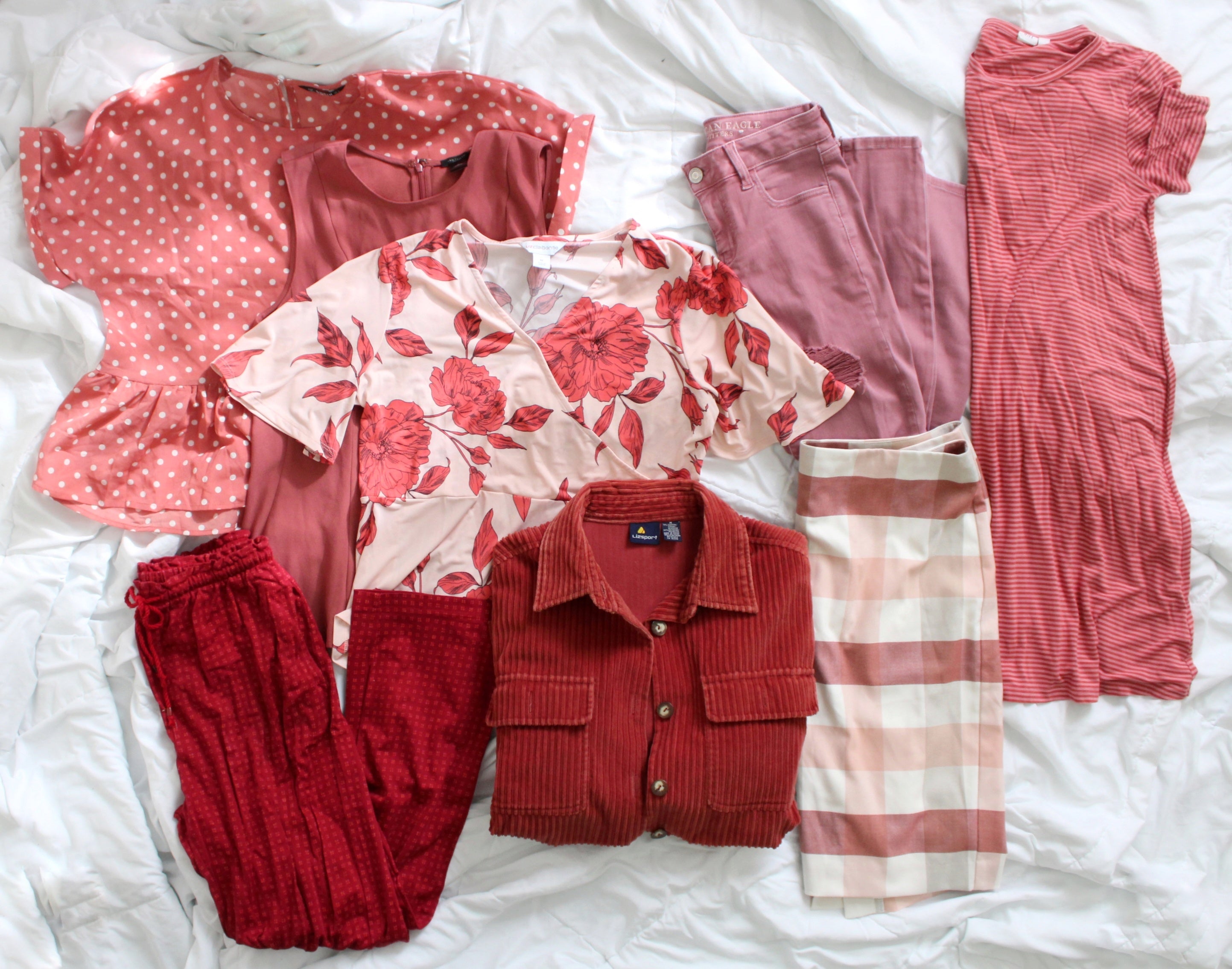 Liz Claiborne Cotton Red Patterned Pants | M
