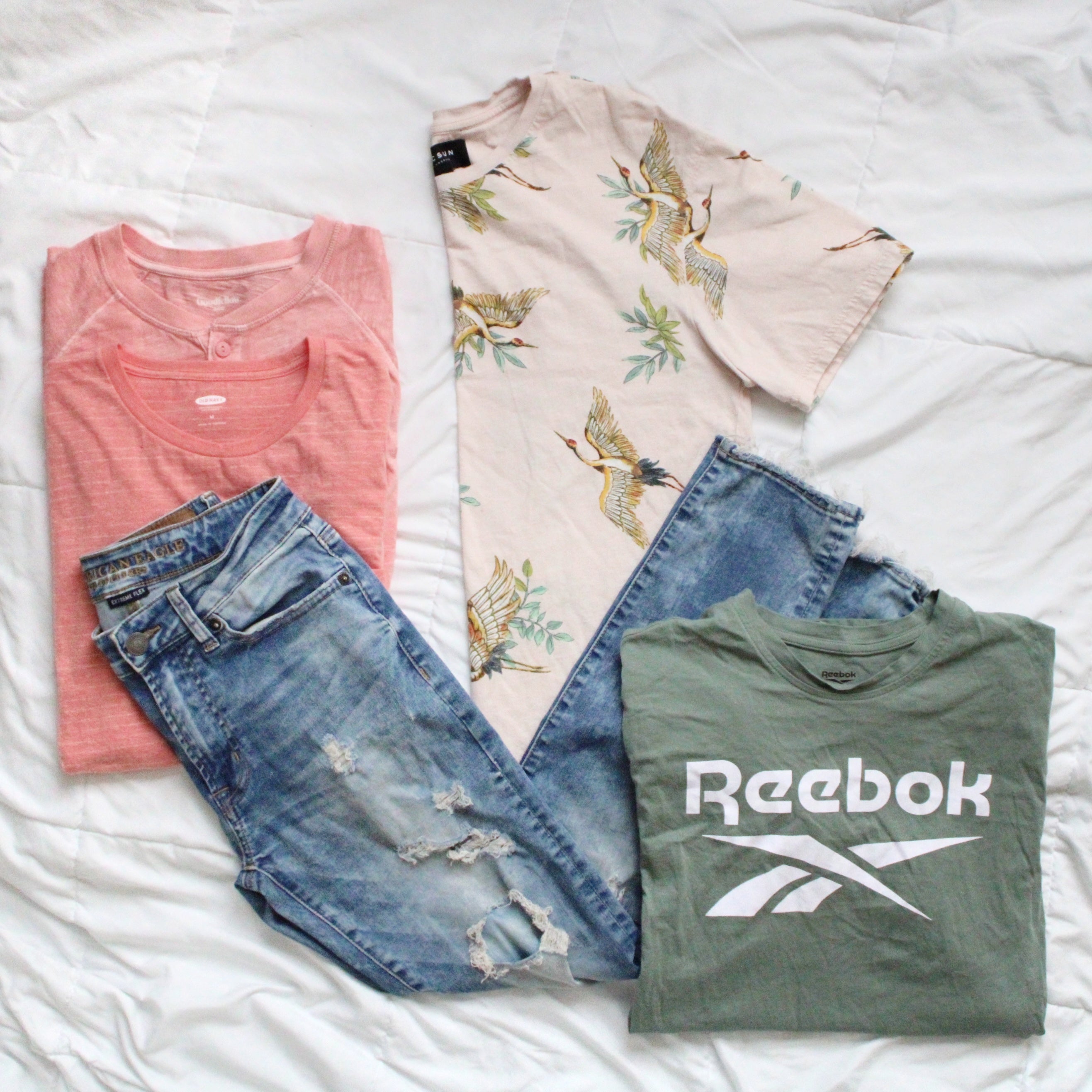 Old Navy Salmon Striped Tee | M