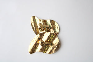 Vintage Napier Hammered Gold Metal Screw Back Gold Finish Earrings