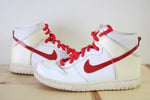 Nike Dunk High Top 6.0 Rare Style White Cream Red Sneakers | Men's Size 10