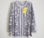 NEW Victor Costa Occasion Gray Embroidered Top | L