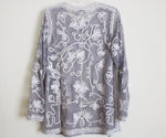 NEW Victor Costa Occasion Gray Embroidered Top | L