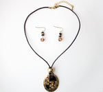 KC Gold Black Necklace & Earring Set